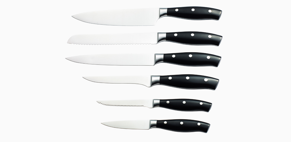 ITEM NO.:SAR6A3008-7pcs ABS handle knife set with coating wooden block